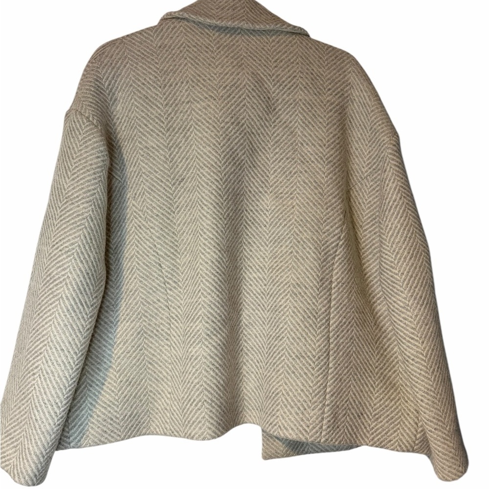 Raey - Designer Chic Women's Gray Herringbone Coat - Elegant Office Wear Size 10 - Picture 3 of 6